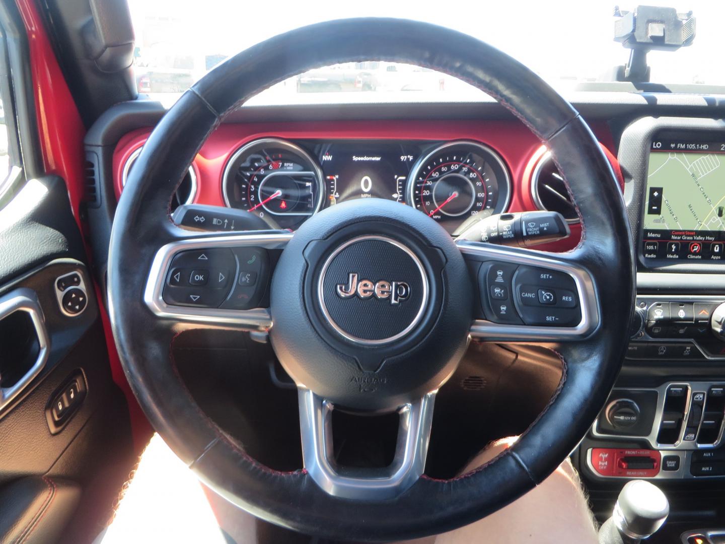 2019 Red /Black Jeep Wrangler Unlimited Rubicon (1C4HJXFN7KW) with an 2.0L L4 DOHC 16V TURBO engine, automatic transmission, located at 2630 Grass Valley Highway, Auburn, CA, 95603, (530) 508-5100, 38.937893, -121.095482 - Rubicon JL ready for all of your offroad adventures. This Jeep is sitting on a Rubicon Express lift kit, RE 2.5 Extreme series shocks, 17" Method bead grip wheels, 37" BFG KO2 tires, EVO front bumper, Warn winch, Road Armor rock slliders, and a HD Jeep spare tire carrier. - Photo#34